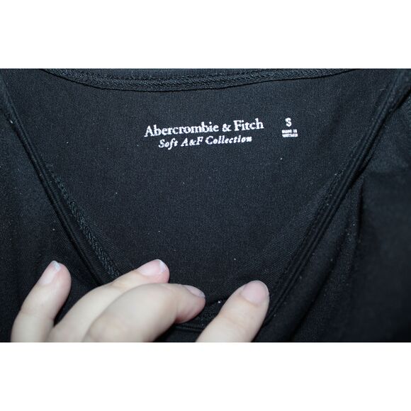 Womens Abercrombie & Fitch Soft AF Black Sleeveless Tank Top Bodysuit Size Small - Picture 3 of 6
